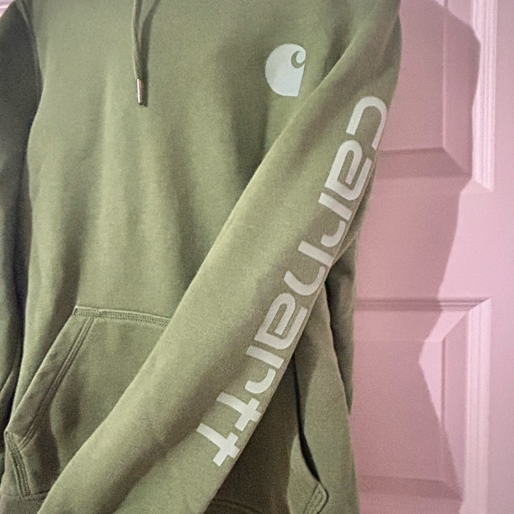 Carhartt Olive Green Hoodie with Logo